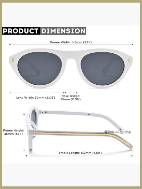 Retro Oval Cat Eye Sunglasses Narrow Small Frame UV Protection Women main image 2